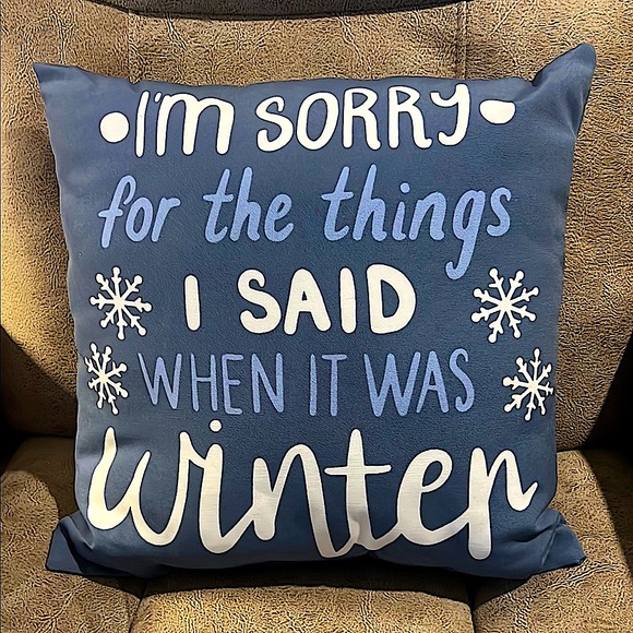 unbranded Other - ❄️ BLUE/WHITE 16” SQUARE WINTER SNOWFLAKE HUMOROUS ACCENT THROW PILLOW
